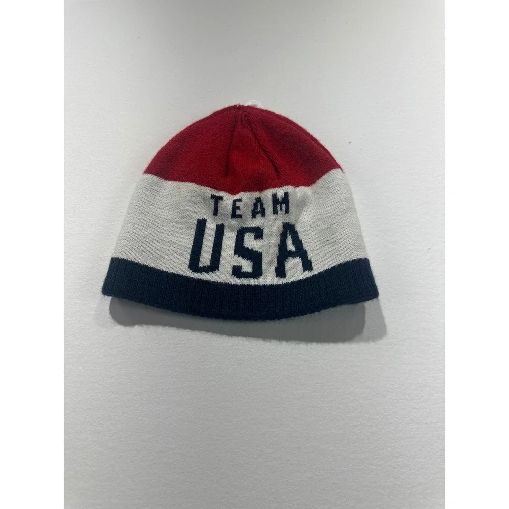 Team USA Olympic Apparel Beanie Red White Blue Knit Hat One Size RN 67891